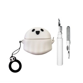 [3 in 1] SKPY Cute Case Compatible with SHOKZ OpenDots ONE with Ring and Cleaning Kit,Soft Silicone 3D Cartoon Design Rugged Shockproof Cover for OpenDots ONE Women Men