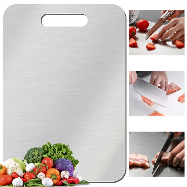 Titanium Cutting Board, Stainless Steel Cutting Boards for Kitchen, Double