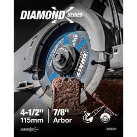 CRALY 4-1/2 Inch Super Thin Segmented Diamond Blade, 7/8 in Arbor, 4.5'' Diamond Stone Blade for Angle Grinder & Masonry Saw, Diamond Cutting Wheel for Cutting Concrete, Brick, Granite, Block, 5PC