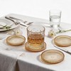 6PCS Modern Clear Coasters Glass Coasters for Drinks with Holder