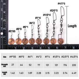 Alwonder 30PCS Double Snap Swivels, Trolling Planer Board Line Release Clips, High Strength Stainless Steel Coastlock Snaps with Black Nickel Coating, Saltwater Barrel Swivels Connector #4 * 2-77LB