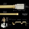 ILAISIHOME 1-1/8 Inch Diameter Gold Curtain Rods with Ribbed Glass