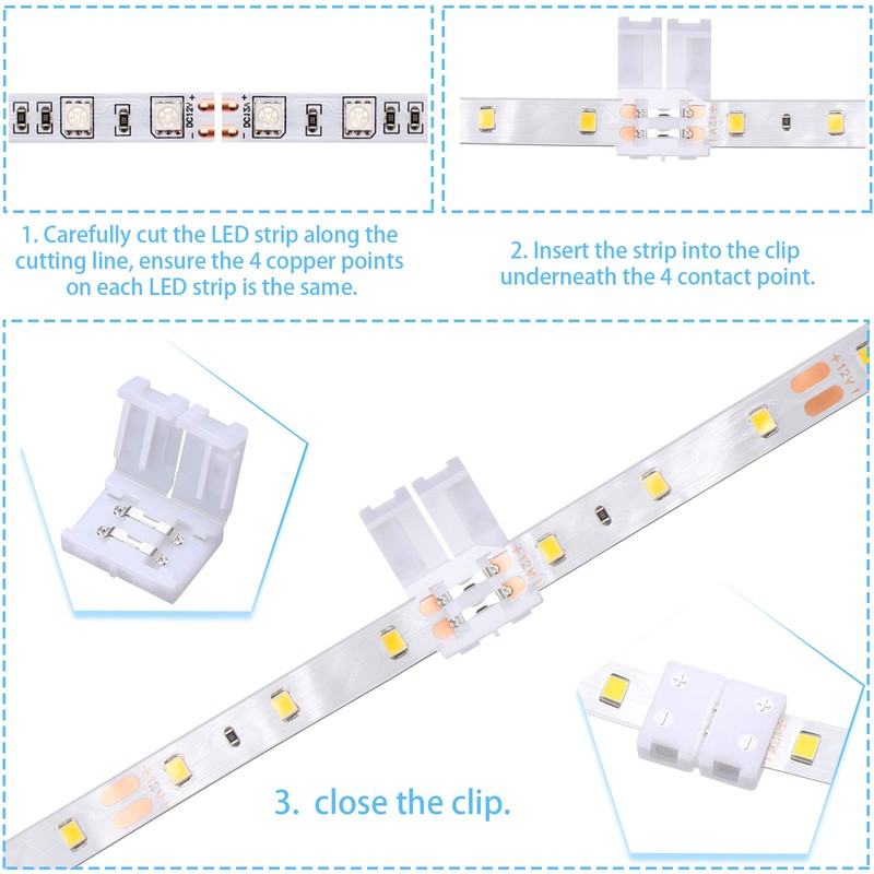 Mudder 40 Pieces 2 Pin LED Strip Connectors Lights Connector