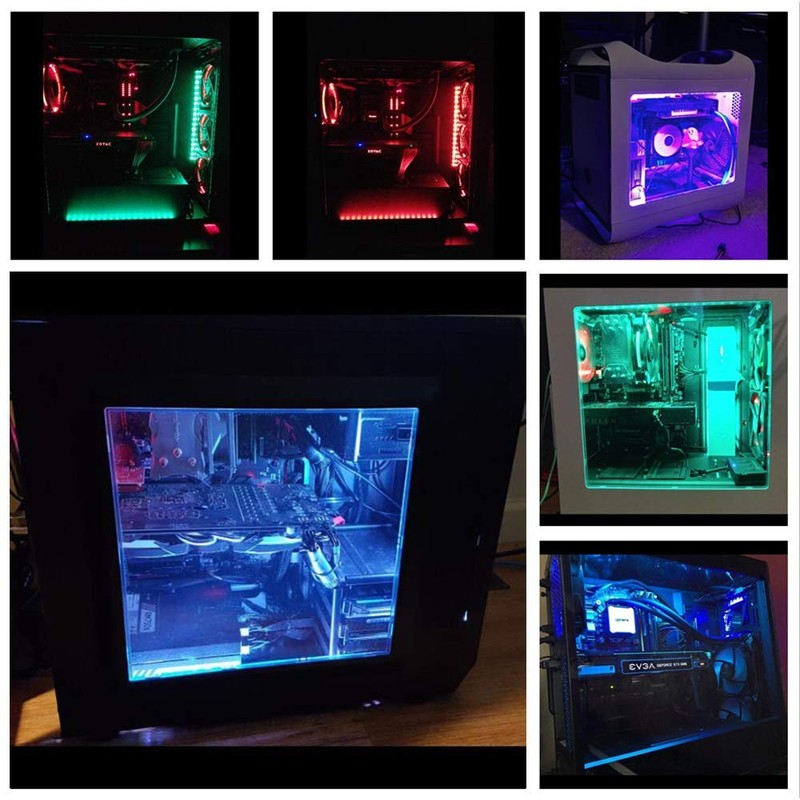 Miheal RGB LED Strip Computer Lighting via Magnet with 24