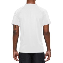 Arcweg Rashguard Men Short Sleeves Diving UV Protection UPF 50+ Elastic Rash Vest Loose Fit Top Swimming Quick Drying Surfing Pool T-Shirt Sports Top Rashie L (US) White