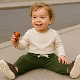 SOBOWO 3t Boys Pants Jogger Toddler Boy 3 Pack Solid Color Pants Sport Active Pull on Pocket Bottom Sweatpants(2-3T, Black/Army Green/Khaki)