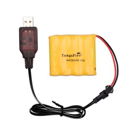 4.8V 700mAH Battery Rock Off-Road AA Batteries SM 2P Plug with USB Charging Cable Four Wheels Race Car