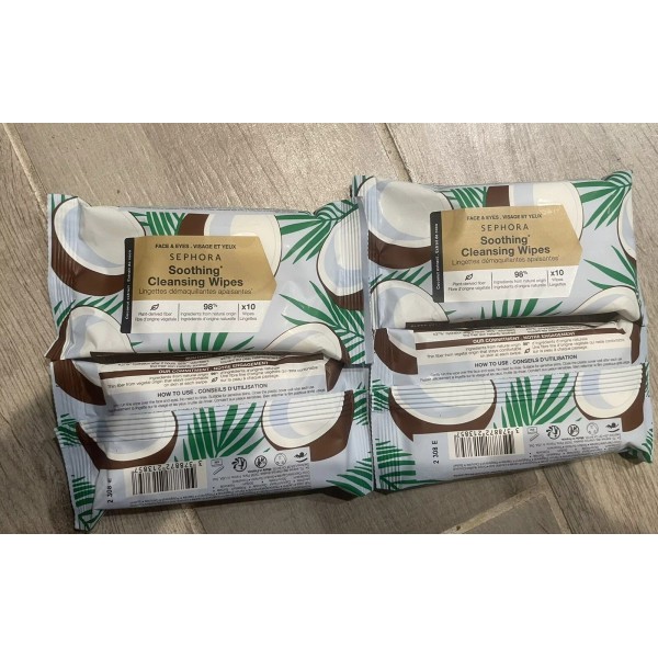 Sephora New 4 X 10 Pack SEPHORA Soothing Cleansing Wipes