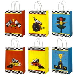 Pack of 12 Monster Truck Party Gift Bags with Handle, Children's Party Candy Bags, Colourful Gift Bag, Party Bags, Candy Bags for Filling with Toy Party Bags, Children's Birthday Easter Party