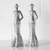 Prodbuy Set of 2 Silver Elegant Lady Figures 29.5cm Tall
