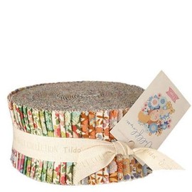 Tilda WallFlower Fabric Roll, 2.5in Strips, 40pcs 2.5in x 44in Pieces of Fabric- 2 of Each of The Main Collection