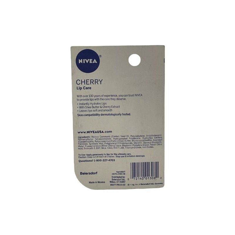 4 Pack Nivea Cherry Lip Care Tinted Scented Shea 0.17