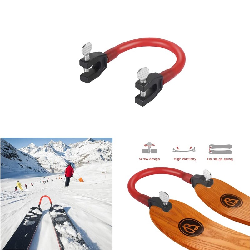WanFengXue Ski Bungee Fixed Ski Plate Clip Red 14*7*1cm Size