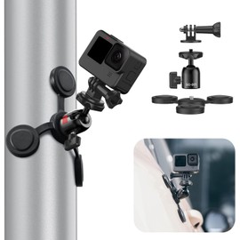 ULANZI Triple-Head Camera Magnetic Mount for Action Camera w Adjustable Ballhead Strong Suction Flexible Car Mount Adapter Adjustable for DJI INSTA360 etc