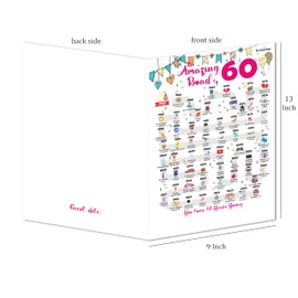 60th Birthday Decorations Card for 60 Years Old Women or Men. Party Decor Supply Ideas for Him or Her. Road to 60 Print Born in 1964 Table Decor Poster. Back In 1964 Huge Mailing Cards & Envelope