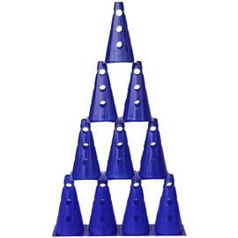 Agility Dog, Pack of 10 Multi-Purpose Plug with Hole 23 cm Blue