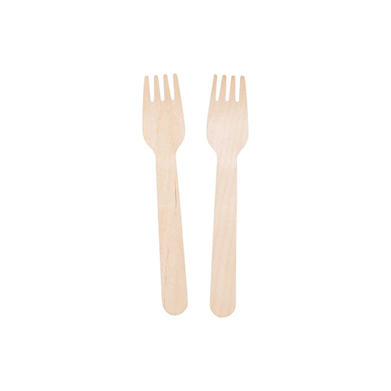 20 Wooden Forks Length 16.5 cm Birch Be Green