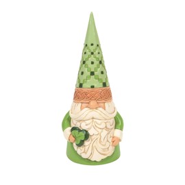 Enesco Jim Shore Heartwood Creek Irish Gnome with Shamrock Figurine, 6.5 Inch, Multicolor Green