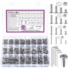 1430 Piece M2 M3 M4 M5 Screw Set, Silver Allen
