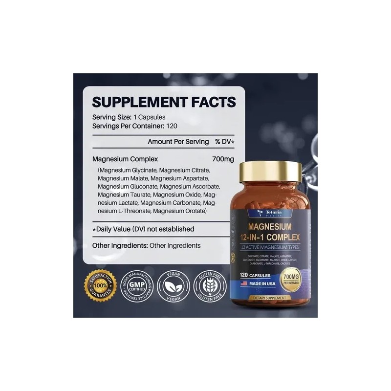 2pcstotaria Complejo Magnesio 700mg Usa Sabor