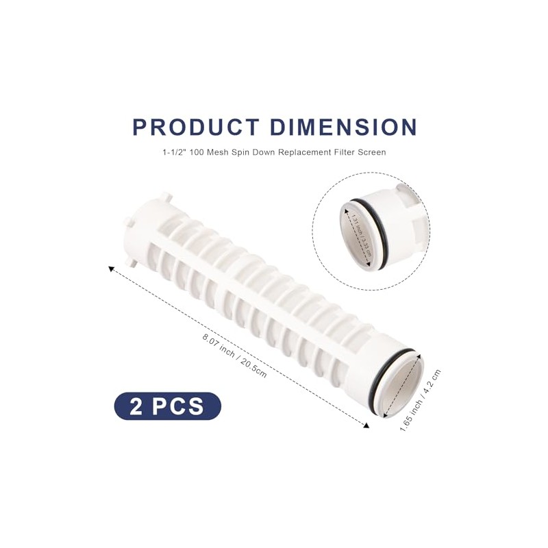1-1/2" 100 Mesh Spin Down Sediment Replacement Water Filter Screen,