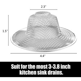 10pcs Mesh Sink Strainer, 4.5" Diameter Stainless Steel Slop Basket Filter Trap, Metal Kitchen Drain Strainer, Hair Basket Drain - Fits Most Kitchen Sinks, Bathroom Sinks,Shower Drains,Floor Drain