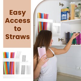 Acrylic Straw Dispenser-White