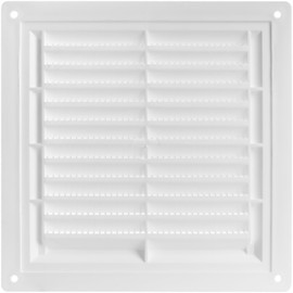 ECOPRO VENT / 4" x 4" Inch Inside Measurement/White Plastic Ventilation Grille with Protective Mesh. HVAC. Indoor Vent Cover. / 6" x 6" Inch Outer Measurement/Does NOT Include Screws