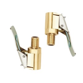 MACHSWON 2 Pcs Air Chuck Brass Tire Chuck 1/4" NPT(Male) Heavy Duty Closed Flow Lock N Flate Air Chuck with Clip for Most Vehicles with Schrader Valve
