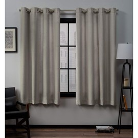 Exclusive Home Curtains Loha Linen Grommet Top Curtain Panel Pair, 54x63, Vintage Linen