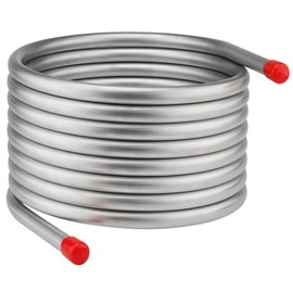Vigorous Wort Chiller, 3/4" x 25 Ft Food Grade 304 Stainless Steel Coil, Water Chiller for Ice Bath Beer Brewing Tubing Coil, Stainless Steel Immersion Chiller