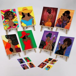 VOCHIC 8 Pack Pre Drawn Canvas for Painting for Adults Sip and Paint Party Supplies Canvas Painting Kit 8x10 Stretched Outline Canvas Paint Party Favor for Artist Beginners