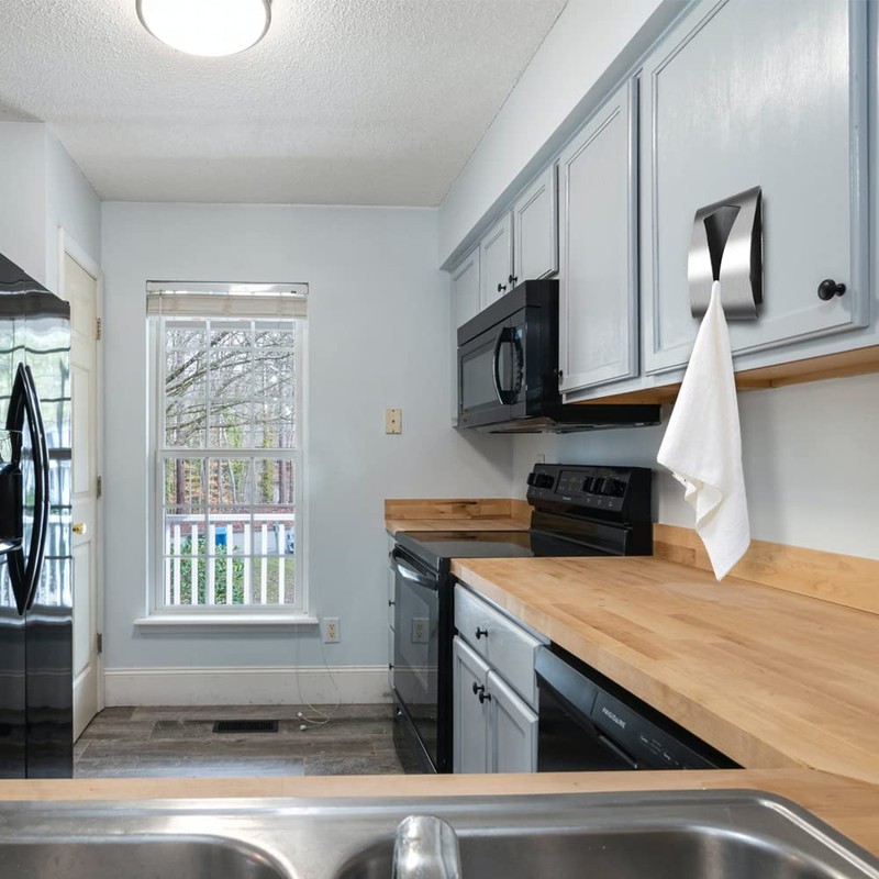 Towel Hook Holder Grabber Self Adhesive Stainless Steel Kitchen Dish