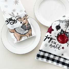 [This Jjim] Cozy design, Christmas feeling, hand towel, sink, kitchen cleaning, Rudolph snowman tree GS003223 Christmas hand towel tree 3ea