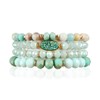 RIAH FASHION Bohemian Acrylic Druzy Multi-Layer Bead Statement Bracelet -