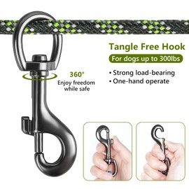 Tresbro Dog Camping Leash System - 50ft/75ft/100ft Reflective Trolley Lead for Dogs up to 300lbs, Ideal for Camping, Courtyards, Parks, and Outside Use