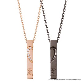 The KISS PN-SN506CB-507 Peanuts Snoopy Silver Pair Necklace, Women: Cubic Zirconia