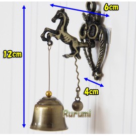 Rurumi Antique Doorbell, Magnet, Magnet, Type, Door Chime, Call Bell, Iron Bell, Feng Shui, Goods, Lucky Charm (Horse)
