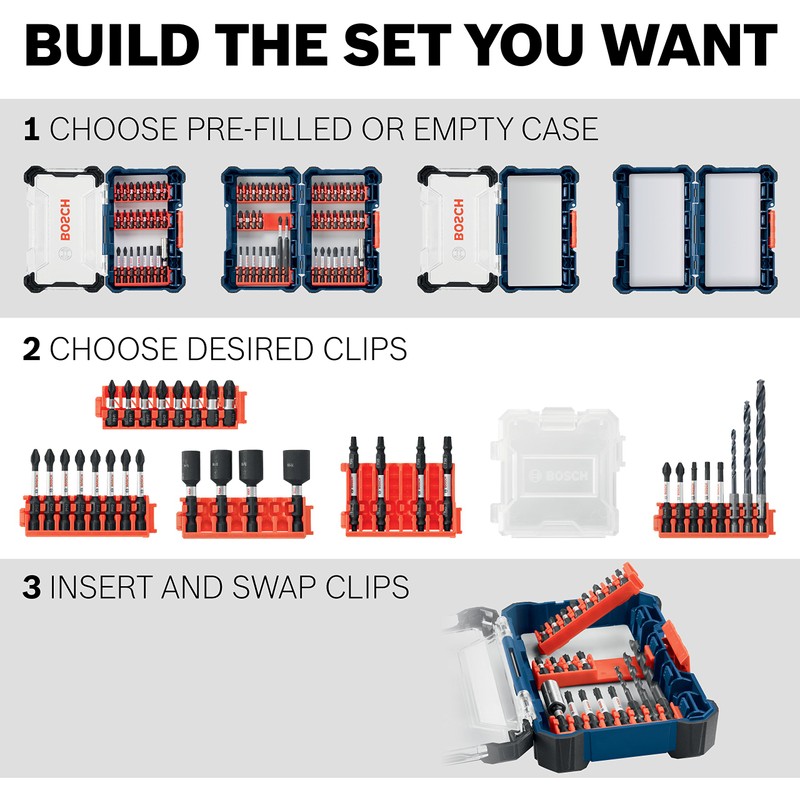 BOSCH CCSV108 8-Piece Assorted Set 1 In. Impact Tough Phillips,