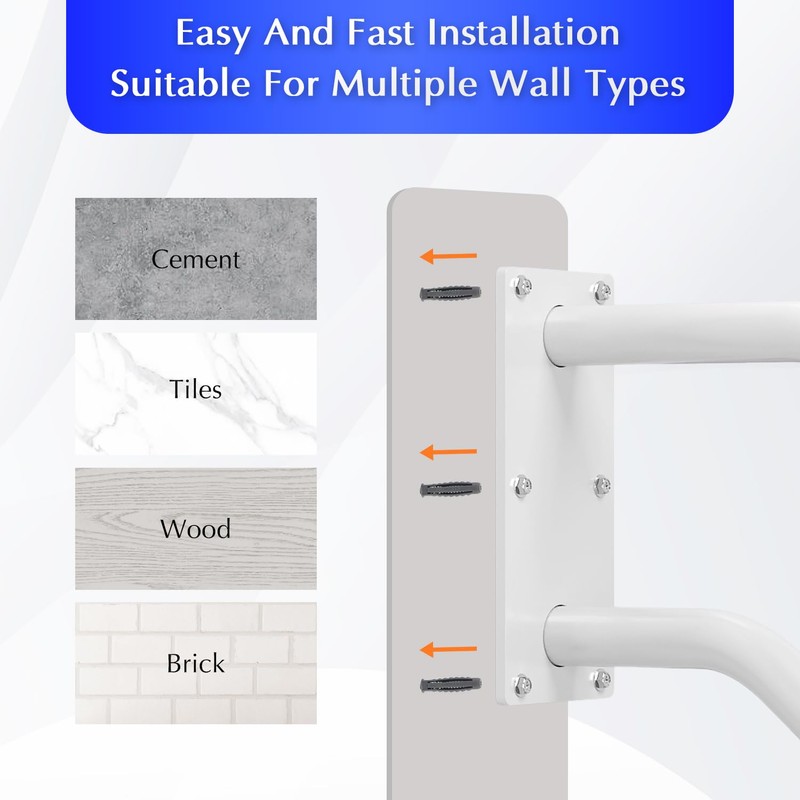 Hand Rails for Outdoor 1-2 Steps, Indoor Stairs, Bathroom, Wall