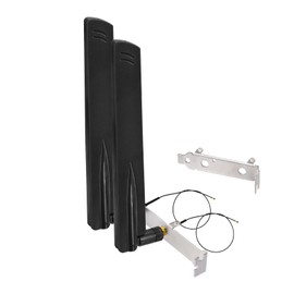 Eightwood WiFi 6 6E Antenna Tri-Band 2.4GHz 5GHz 6GHz + 10in PR-SMA Cable + Computer Slot Bracket for M.2 NGFF Intel Wireless Network Card