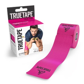 True Tape Athlete Edition True Pink Elastic Kinesiology Tape – 20 Pre-Cut Strips 25 x 5 cm.
