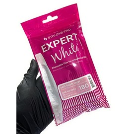 STALEKS PRO Expert 40 Disposable White Crescent Abrasives for Nail File Base (180 Grit, 30 Pcs) – Soft Foam Layer Abrasive Files for Natural & Artificial Nail Shaping (162x24mm)