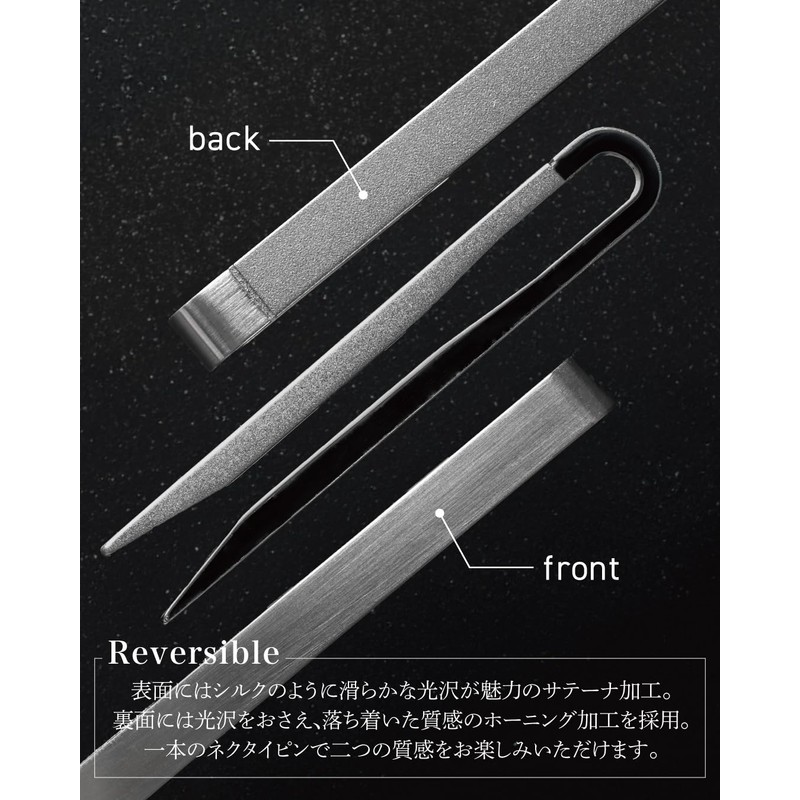 【TAVARAT】 Reversible Necktie Clip VERSO, Made in Japan, Tie Pin,