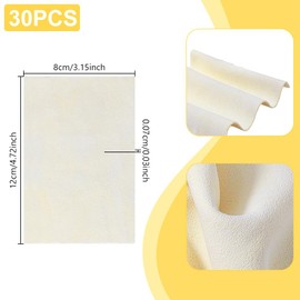 AHANDMAKER 30 Stück Vorgeschnittene Chamois Poliertücher Doppelseitige Mikrofasertücher Keramik Töpferei Bastelbedarf Für Gerätebildschirme Topfrandglättung von Töpferwaren (12x8cm)