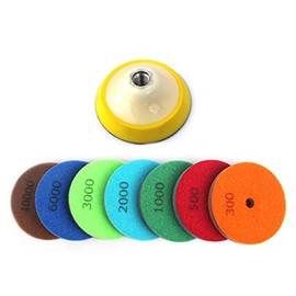 4 Inch Sponge Fiber Polishing Pads with Backer Pad for Marble Granite Stone Cleaning polishing