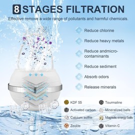 Bath Filter for Babies and Adults, 8 Stages Bath Water Filter for Tub, Removes Contaminants BPA Free, Purify Your Bathwater for Healthier Skin and Hair