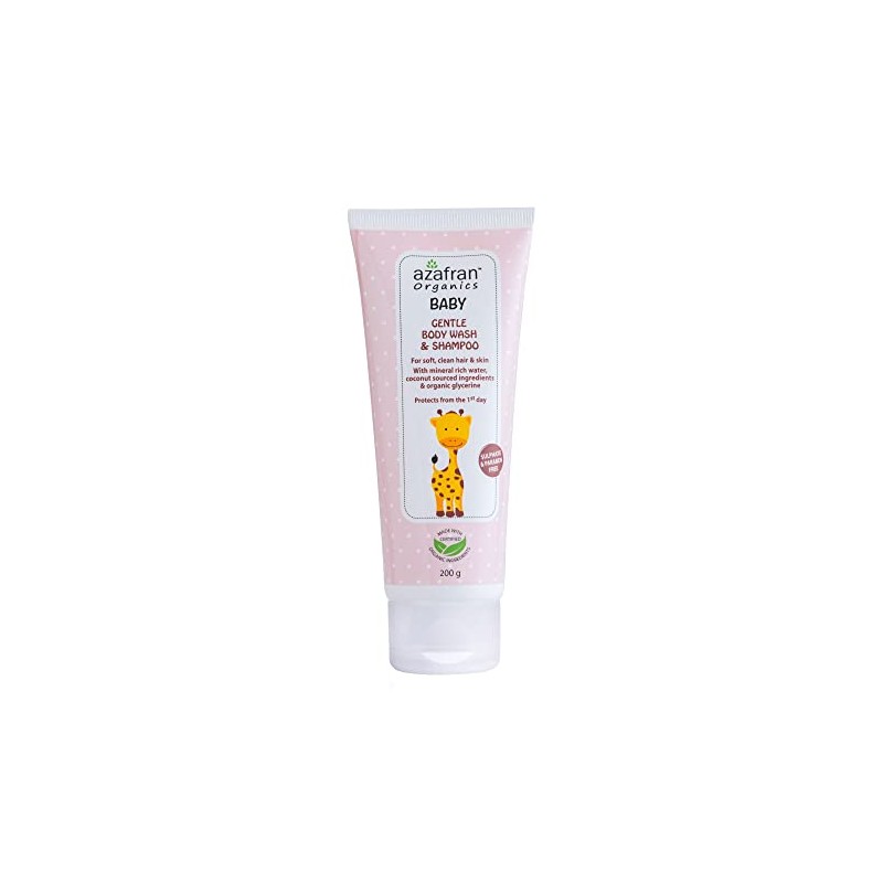 Azafran Organics Baby Gentle Body Wash and Shampoo, 200g
