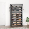 LANTEFUL Shoe Rack with Covers 10 Tier Tall Shoe Rack