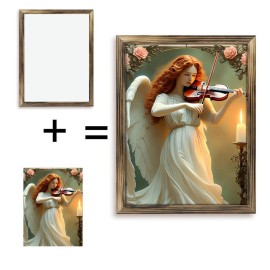 20x30 Inch Wooden Frame Painting with Hanging Kit Easy Installationsize: 20*30cm/10*12Inch, color: Brown